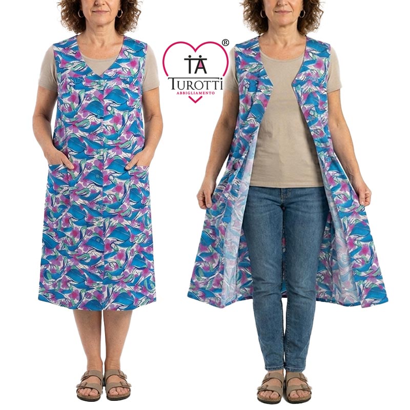 Vestaglietta donna casa Aertre aperta smanicata cotone art 139 /35