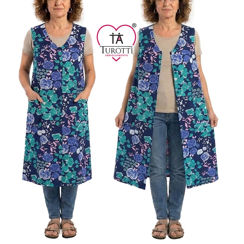Vestaglietta donna casa Aertre aperta smanicata cotone art 139 /35 - immagine 11