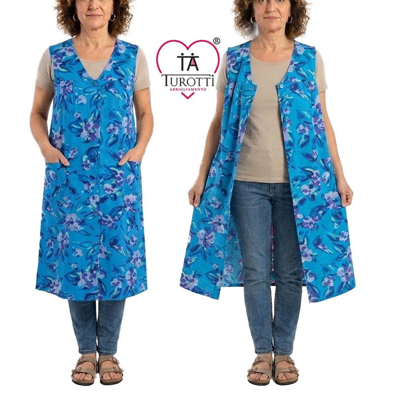 Vestaglietta donna casa Aertre aperta smanicata cotone art 139 /35 - immagine 8