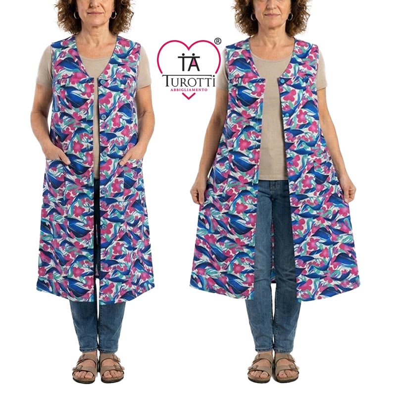 Vestaglietta donna casa Aertre aperta smanicata cotone art 139 /35 - immagine 9