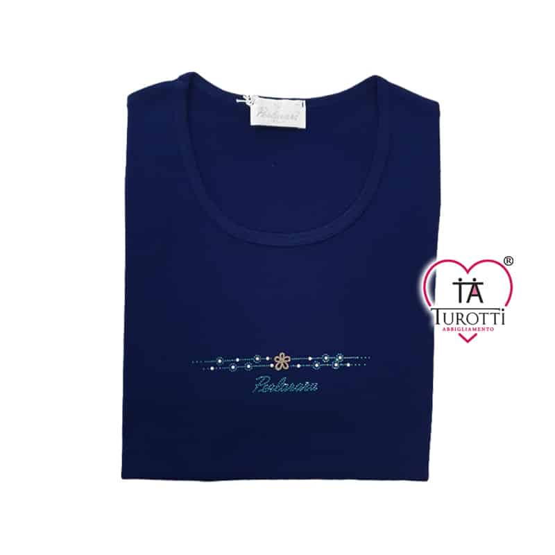 Maglia donna mezza manica Girocollo con strass articolo E77 PERLARARA - immagine 4
