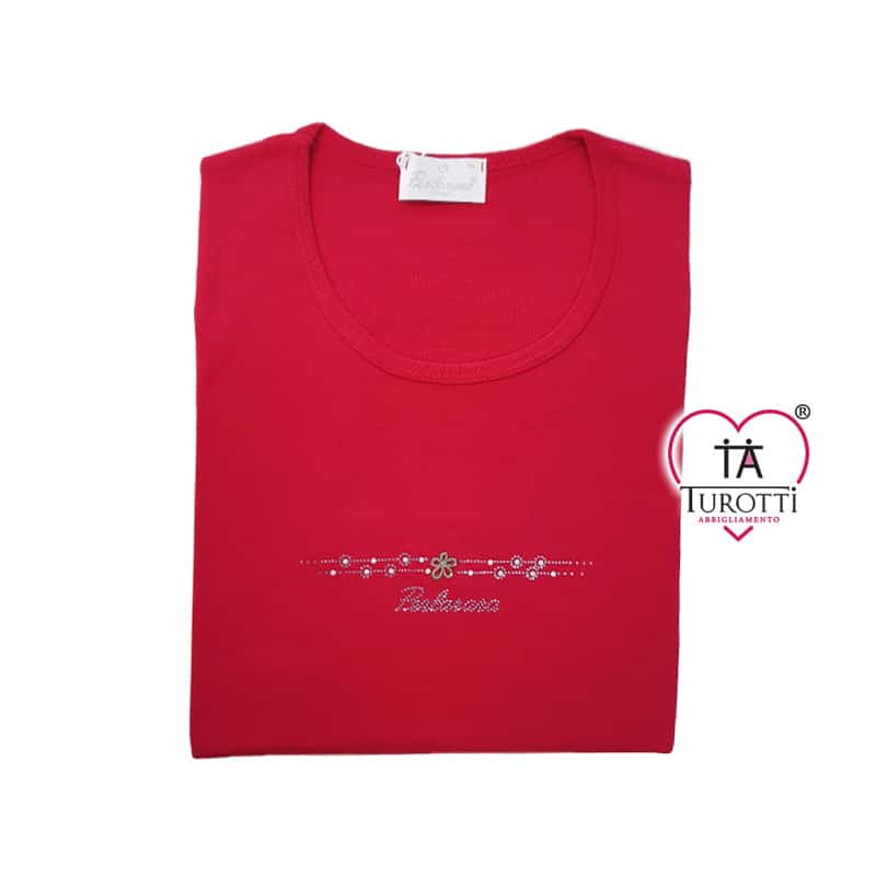 Maglia donna mezza manica Girocollo con strass articolo E77 PERLARARA - immagine 6