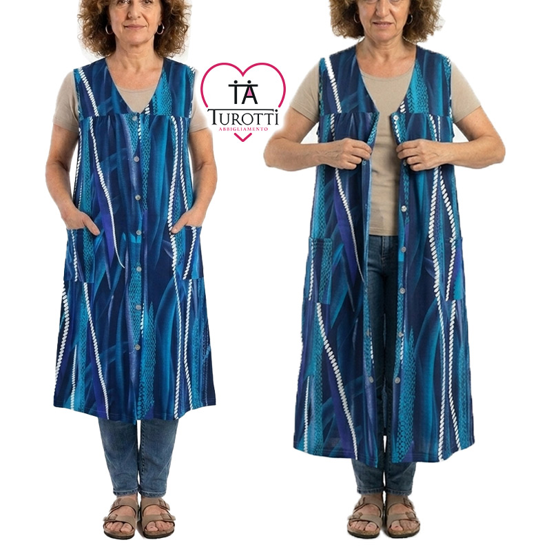 Vestaglietta donna casa Aertre aperta smanicata cotone art 139 /35 - immagine 4