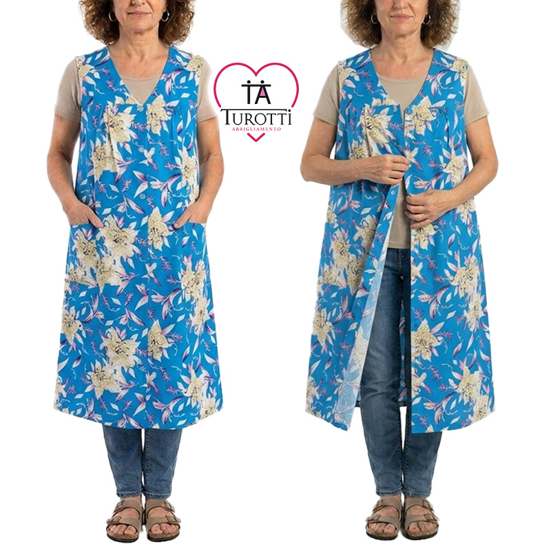 Vestaglietta donna casa Aertre aperta smanicata cotone art 139 /35 - immagine 5