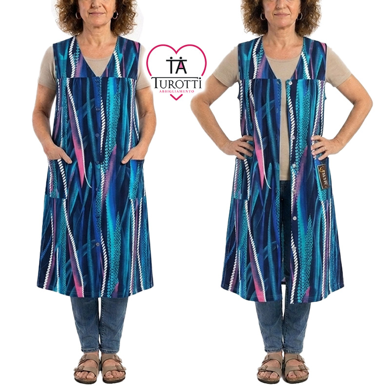 Vestaglietta donna casa Aertre aperta smanicata cotone art 139 /35 - immagine 6