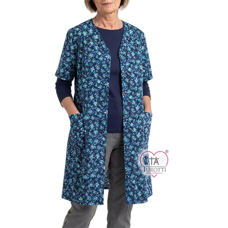 Vestaglietta per la casa per signora AERTRE 106 fantasie multicolor - immagine 3