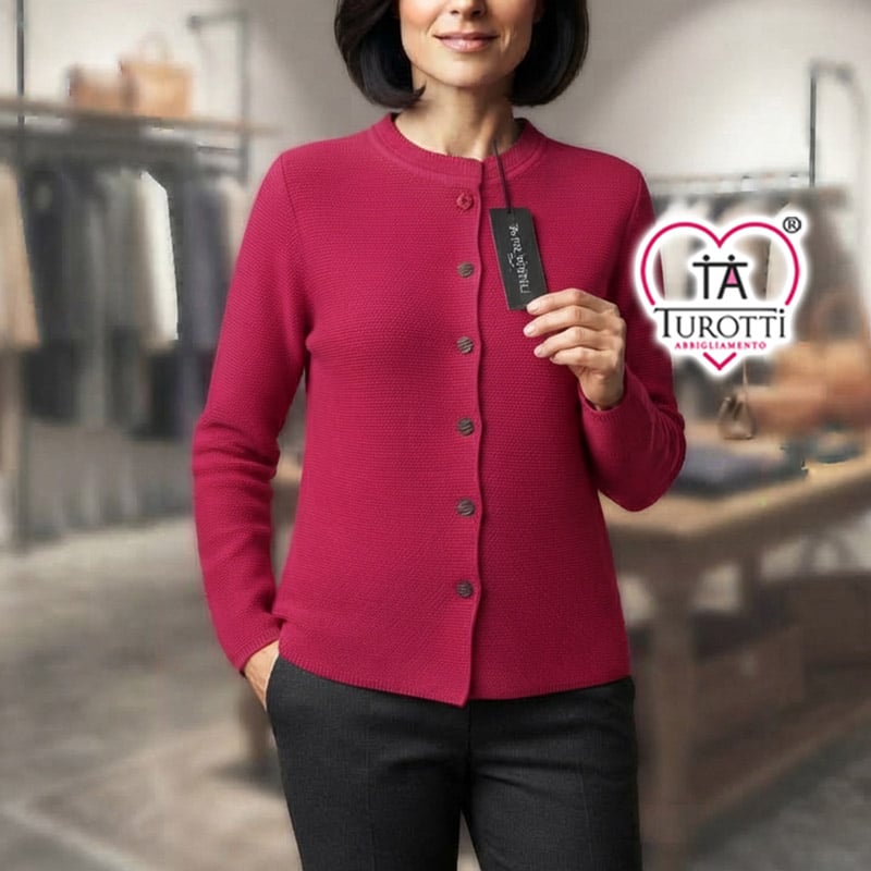 Cardigan Collo alla Coreana Elegante Donna con Katia Novelli Articolo 150