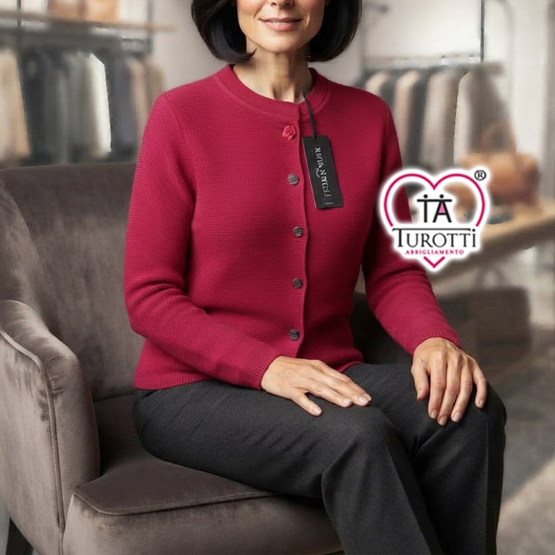 Cardigan Collo alla Coreana Elegante Donna con Katia Novelli Articolo 150 - immagine 2