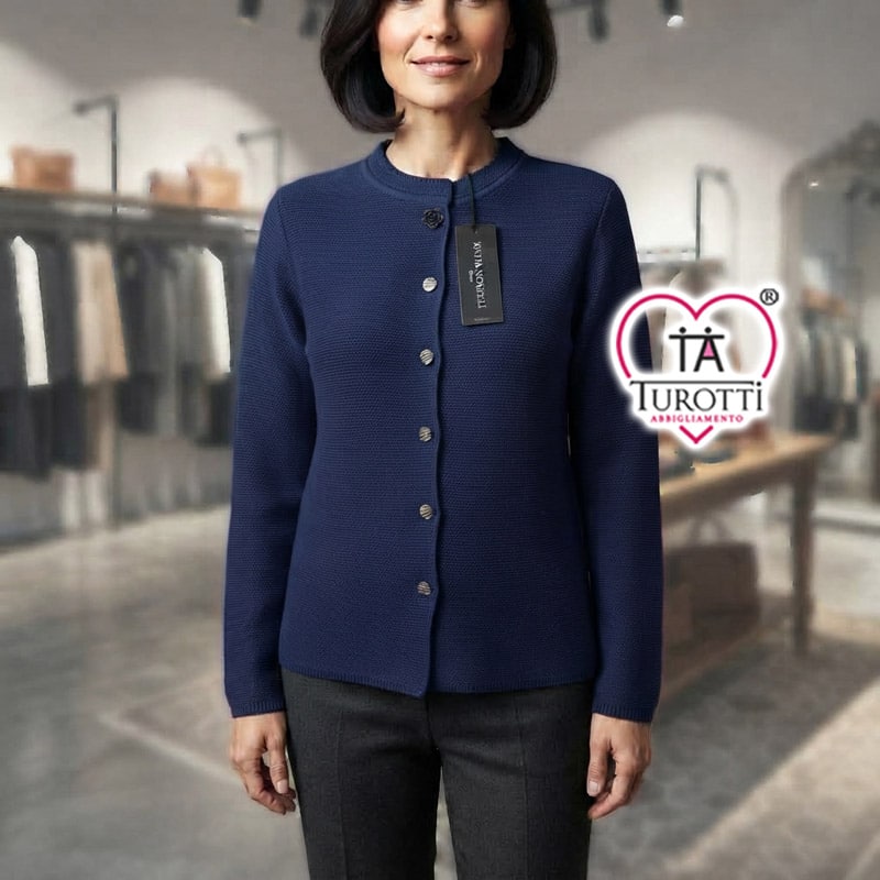Cardigan Collo alla Coreana Elegante Donna con Katia Novelli Articolo 150 - immagine 3