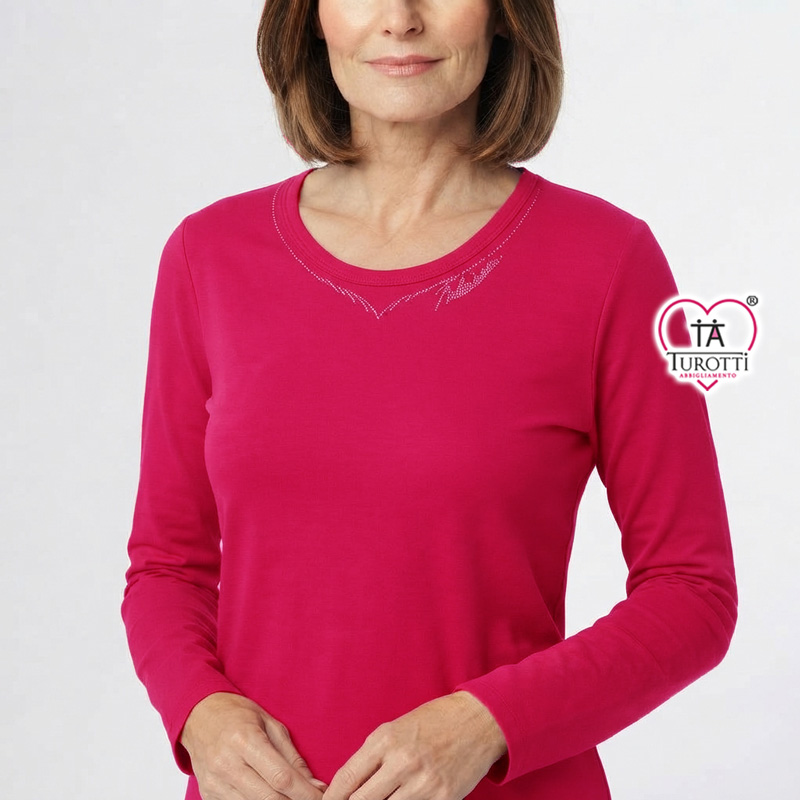 T-Shirt donna Manica Lunga Basic Regular Fit Perlarara Cod 74 - immagine 4