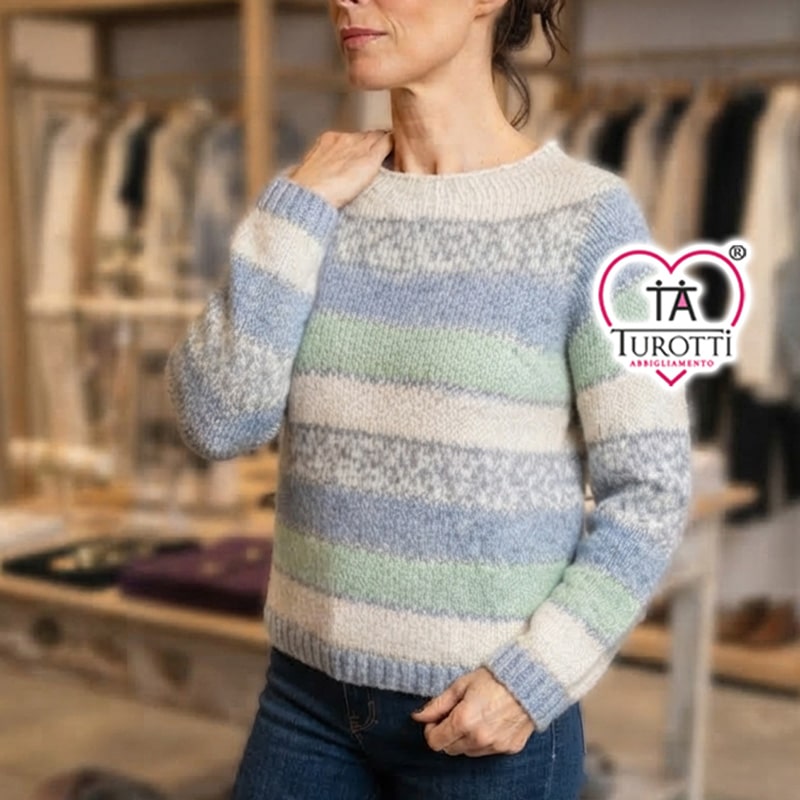 Maglione Girocollo Misto Lana Donna Articolo 2749 Tendresse con Filato Lurex - immagine 4