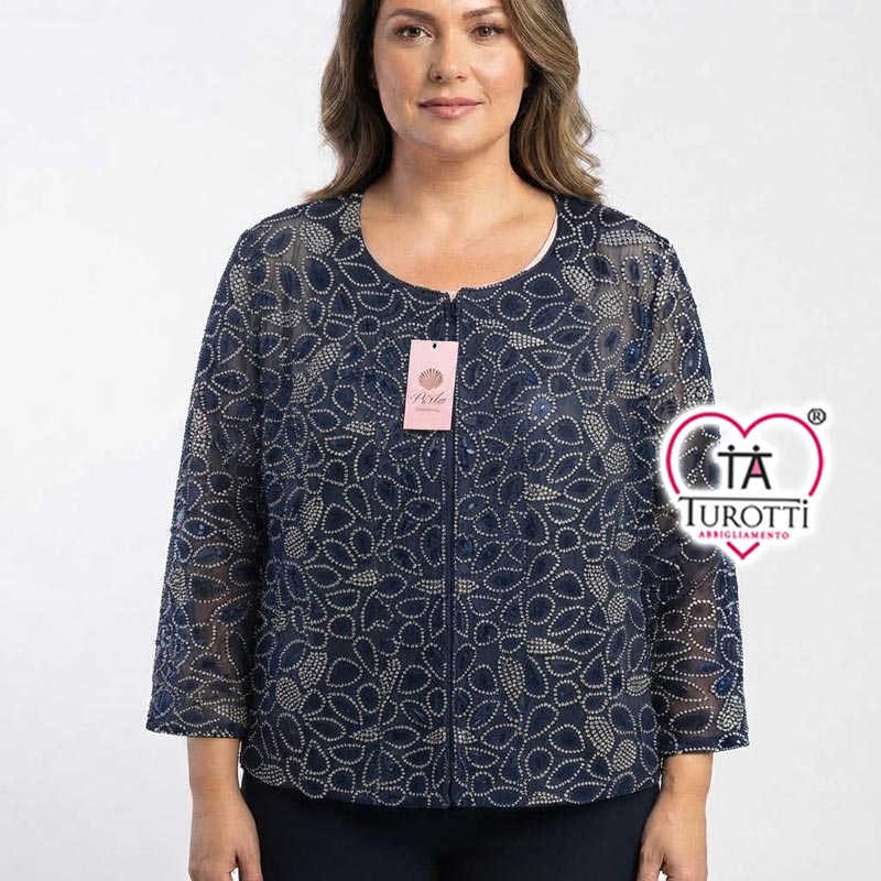 Twin-Set donna maglia giacca aperta Perla Oversize modello Elena OVER 13 26643 - immagine 3