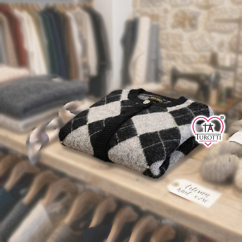 Cardigan Donna Misto Lana Girocollo Nina Grey Morbido Articolo NG-26397 - immagine 3