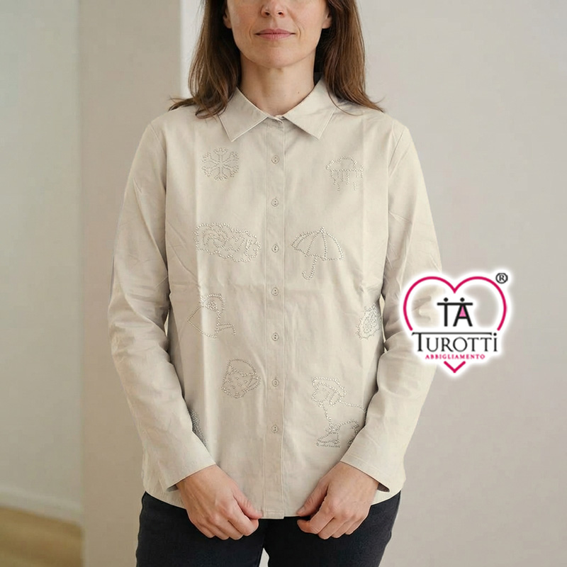 Camicia Elegante con Ricami Donna Barbara Lebek articolo 15281062 - immagine 2