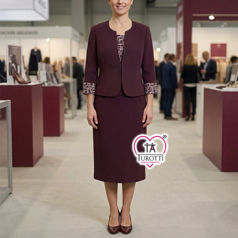 Completo Donna 2 Pezzi ELENA Articolo Lory Giacca Bolero e Abito Elegante al Ginocchio - immagine 2
