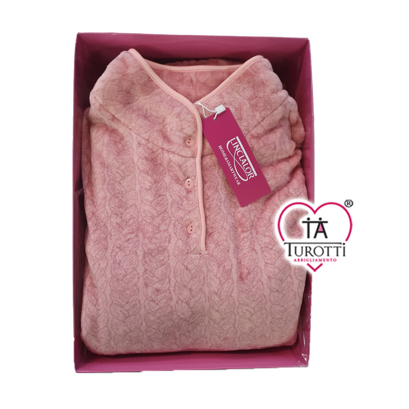 Pigiama Donna Serafino Pile Linclalor Articolo 88846 con Collo - immagine 7