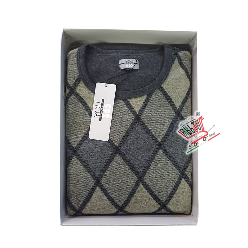 Pigiama Uomo Girocollo LINCLALOR YOU 365 Manica Lunga Articolo 77167 pantalone lungo con polsi punto Milano - immagine 4