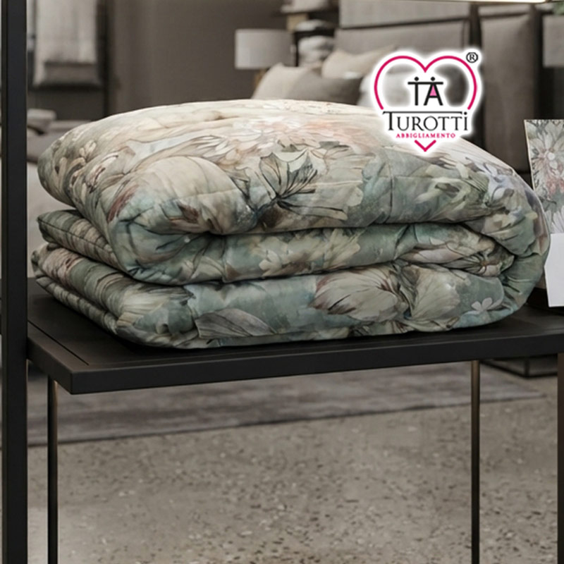 Trapunta Matrimoniale Velluto Carillo Home Perla Variante 101 salvia - immagine 4